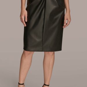 WRAP-EFFECT WAIST PENCIL SKIRT
