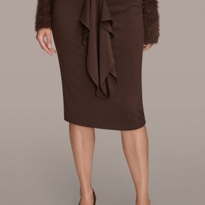 RUFFLE BUCKLE PENCIL SKIRT