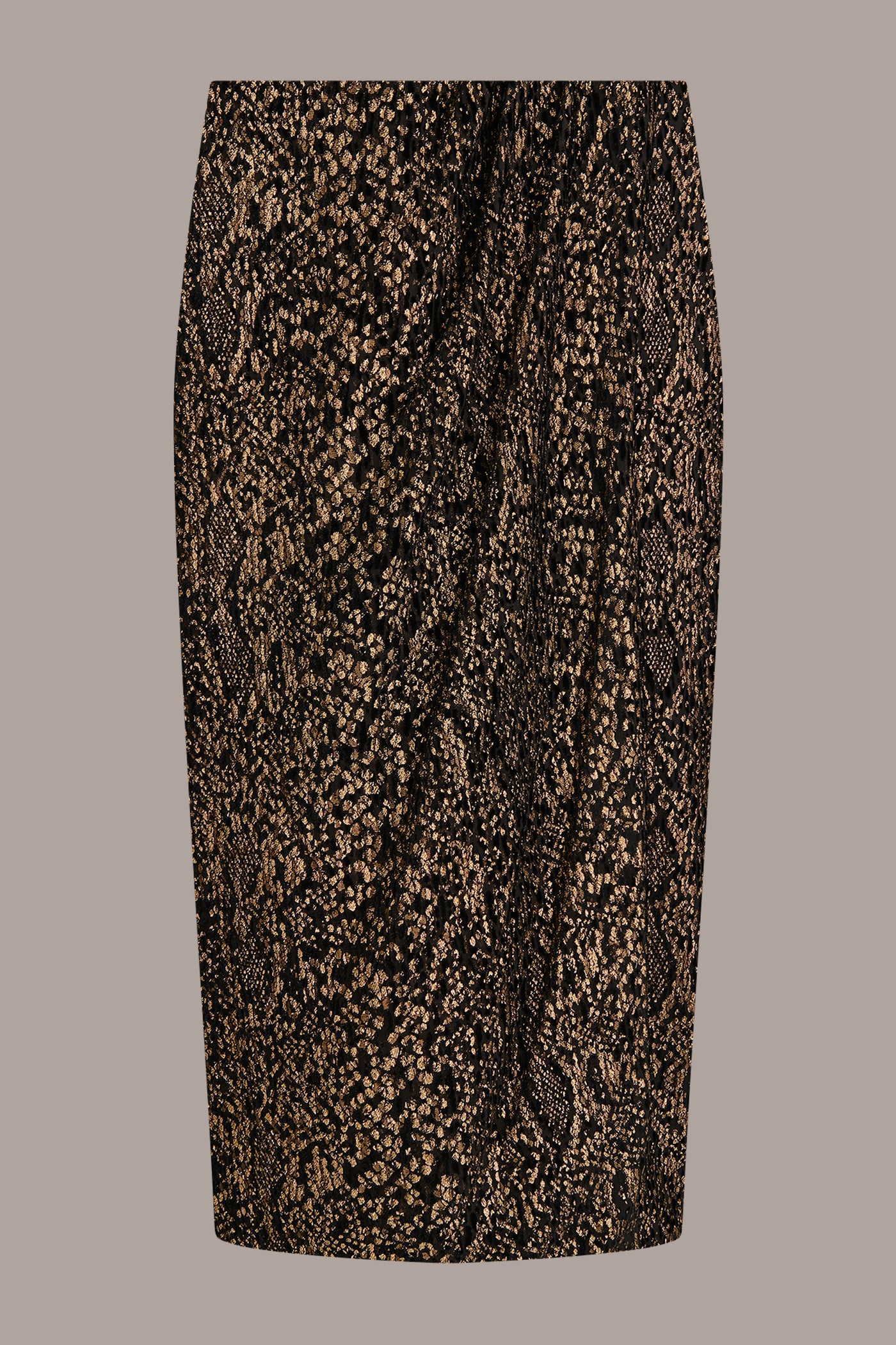 WRAP-EFFECT METALLIC MIDI PENCIL SKIRT - Image 8