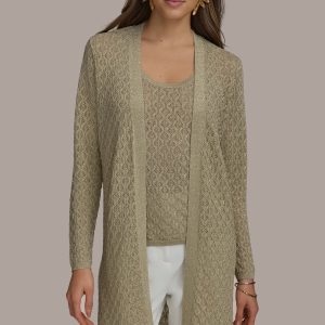 TEXT STITCH DUSTER SWEATER