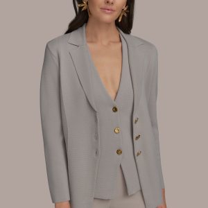 LONG SLEEVE BUTTON UP SWEATER JACKET