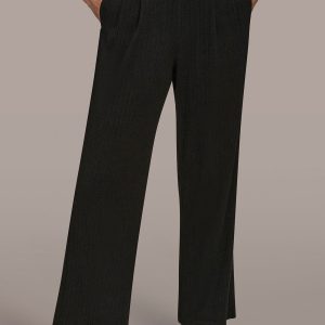 HIGH-RISE PLEATED RIBBED RELAXED PANT