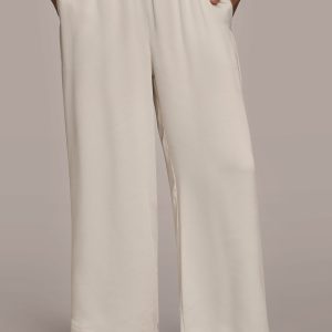 SATIN MID-RISE WIDE-LEG ANKLE PANT