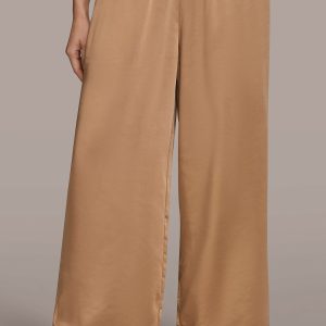 SATIN MID-RISE WIDE-LEG ANKLE PANT