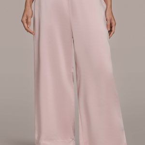 SATIN MID-RISE WIDE-LEG ANKLE PANT