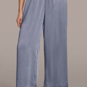 SATIN MID-RISE WIDE-LEG ANKLE PANT