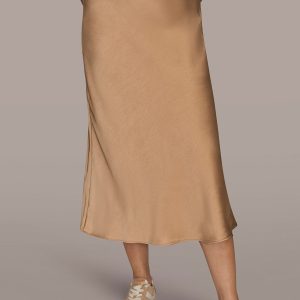 SATIN MIDI A-LINE SKIRT