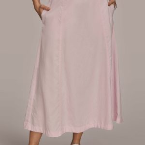 BRUSHED MIDI PANEL TRUMPET SKIRT