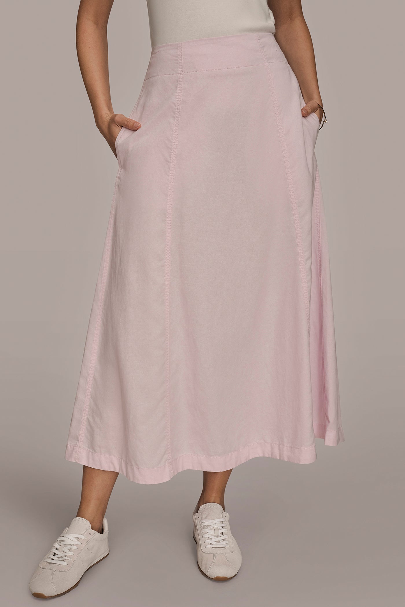 BRUSHED MIDI PANEL TRUMPET SKIRT