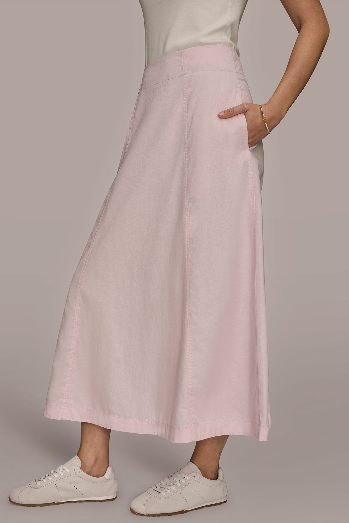 BRUSHED MIDI PANEL TRUMPET SKIRT - Image 6