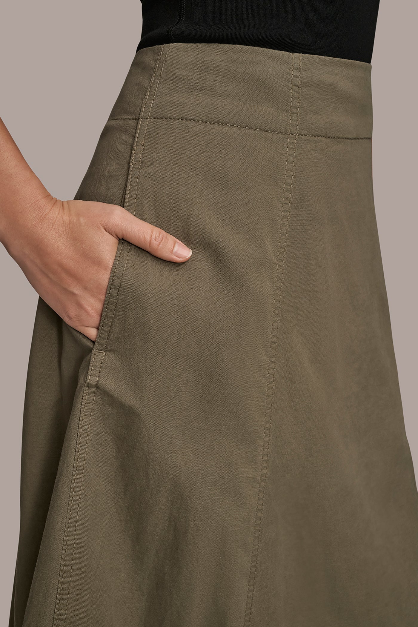 BRUSHED MIDI PANEL TRUMPET SKIRT - Image 4
