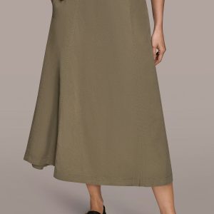 BRUSHED MIDI PANEL TRUMPET SKIRT