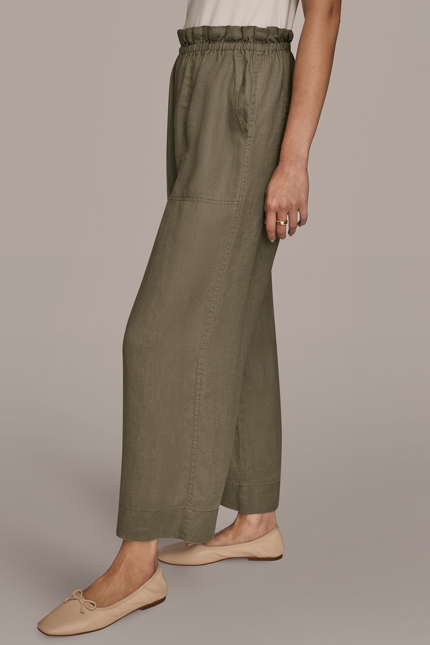 LINEN EXTRA HIGH-RISE PAPERBAG PANT - Image 3