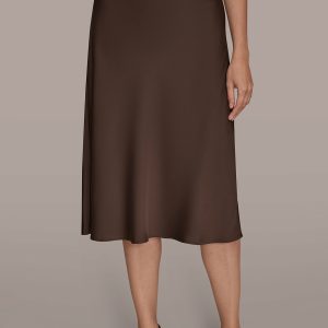 SATIN MIDI SKIRT