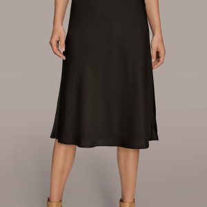 SATIN MIDI SLIP SKIRT