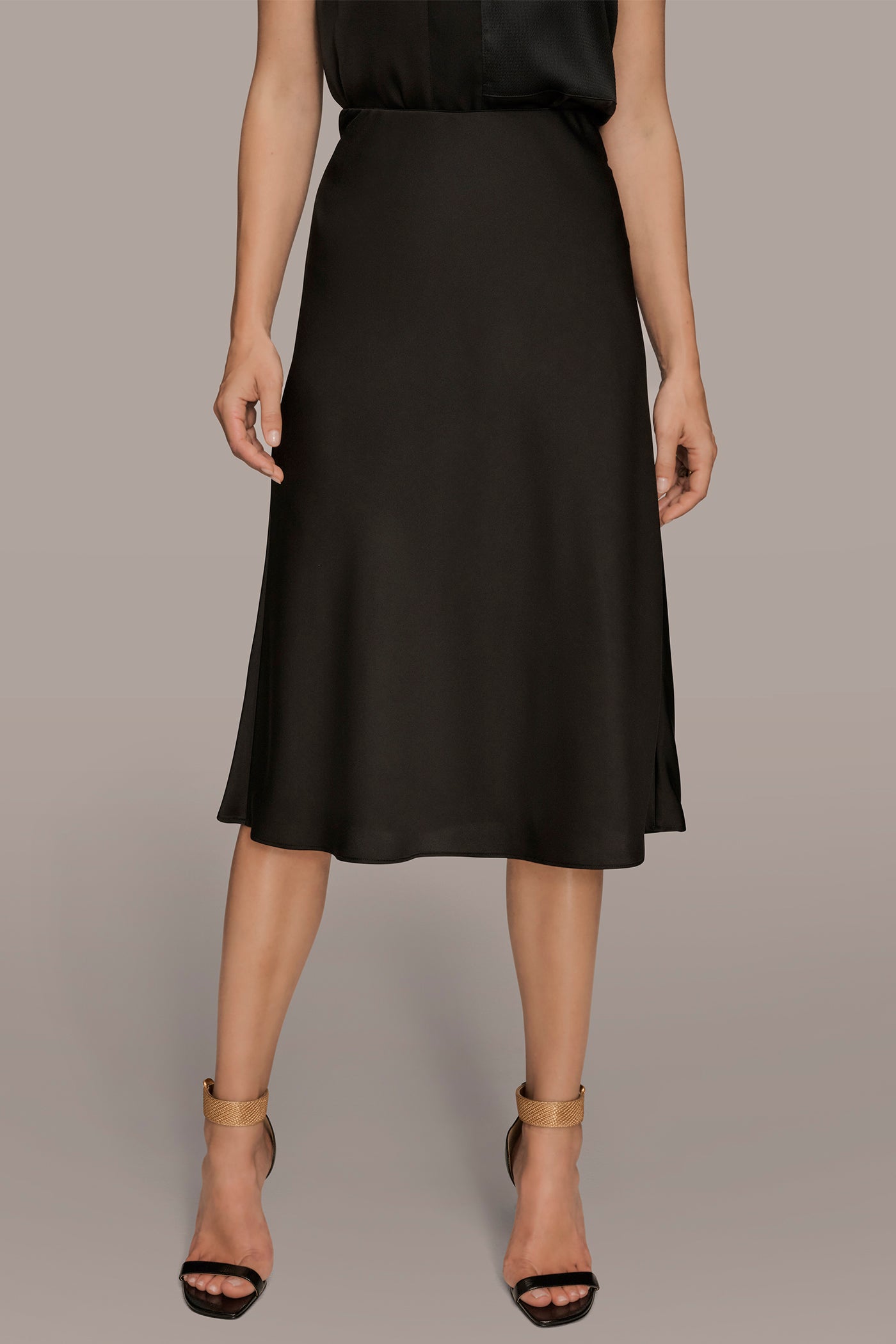 SATIN MIDI SLIP SKIRT