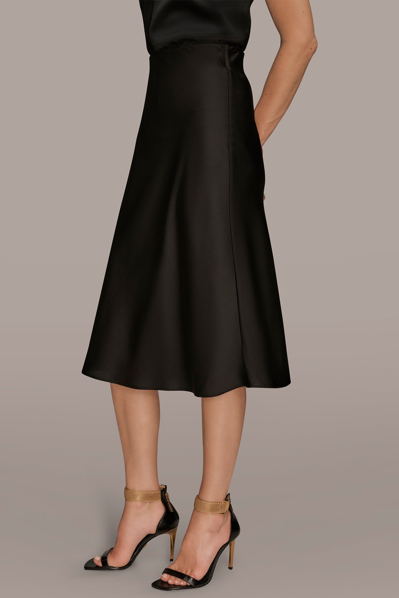 SATIN MIDI SLIP SKIRT - Image 3