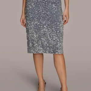 SEQUINED MIDI PENCIL SKIRT